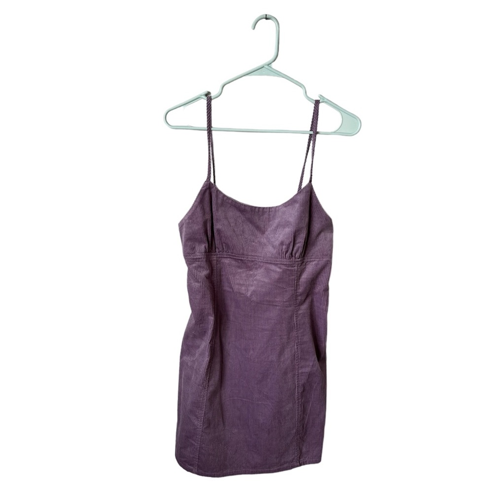 Purple Sleeveless Cord Dress